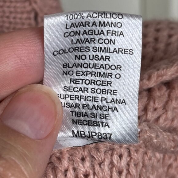 DEREK HEART | Pink Cropped Cross Back Sweater | Size L - Picture 8 of 10